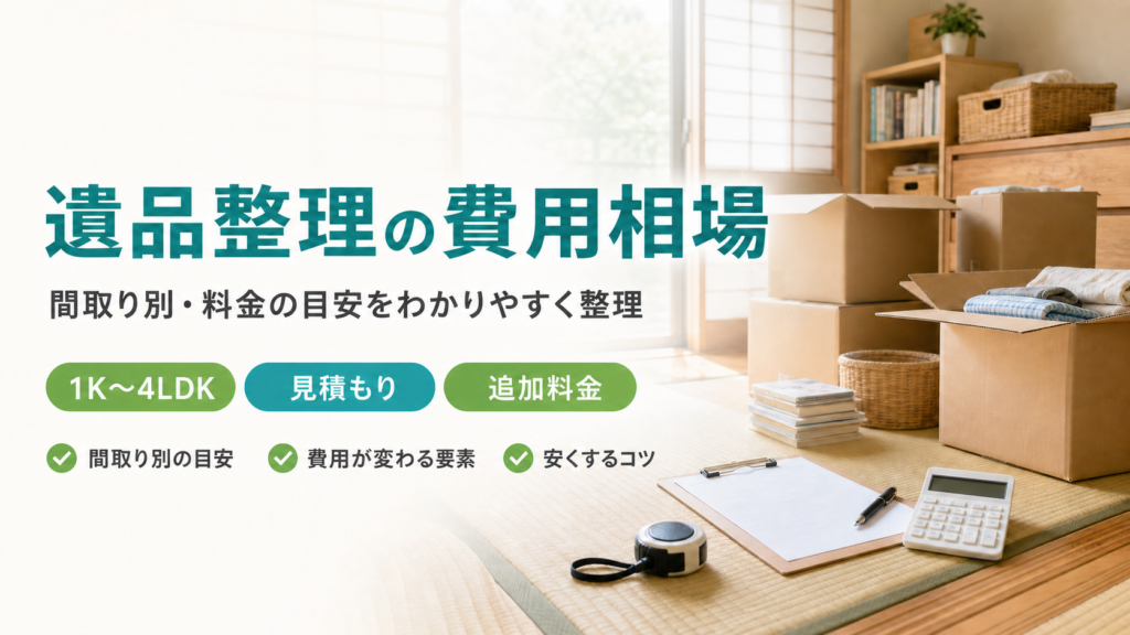 遺品整理の費用を見積もる様子を表したイメージ